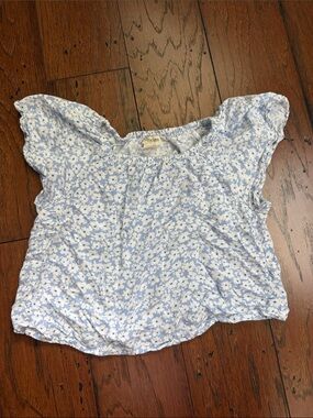 J Crew crew cuts Blue Floral top